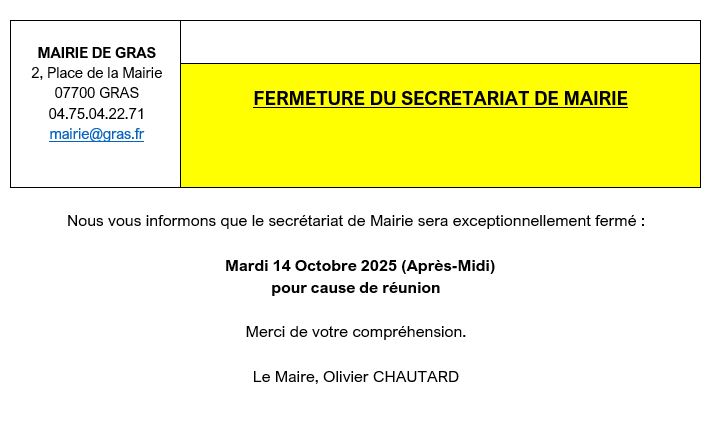 Town hall secretariat closed