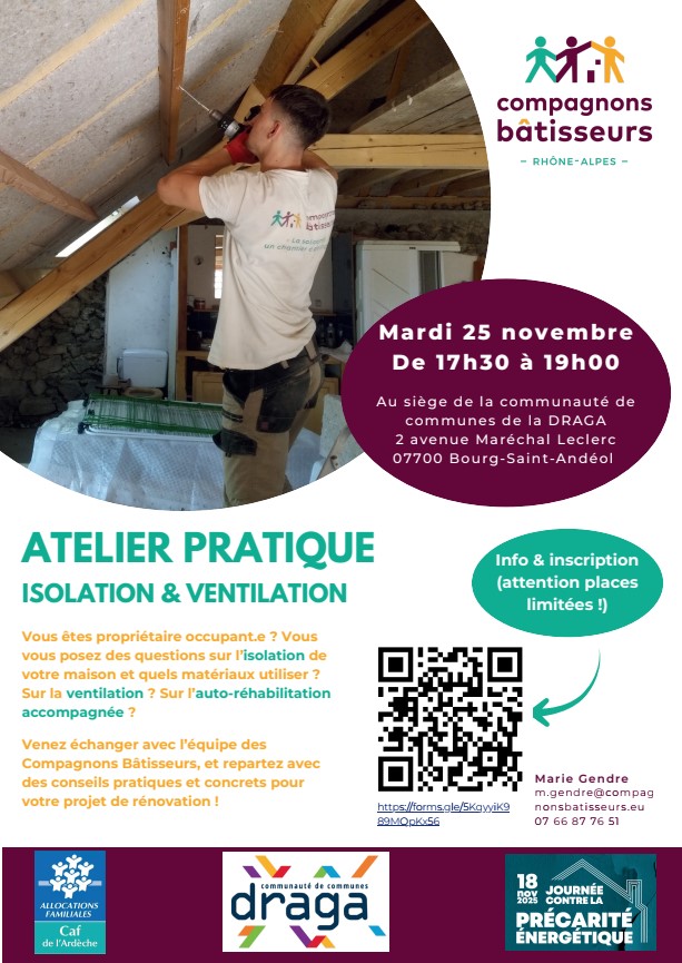 Atelier pratique sur l’isolation et la ventilation